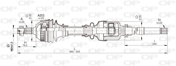 OPEN PARTS Piedziņas vārpsta DRS6331.00